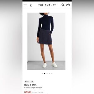 Navy crepe mini-skirt